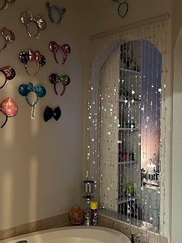3FTx6FT Faux Crystal Iridescent Acrylic Bubbles Beaded Curtain Doorway Curtains for Room Divider Closet Party Wedding Kids Bedroom Backdrop Decoration