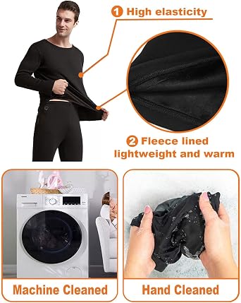 Men's Heated Thermal Underwear Set, Men's Winter Outdoor Sports Underwear with 16 Heating Zones, Heated Shirt Pants