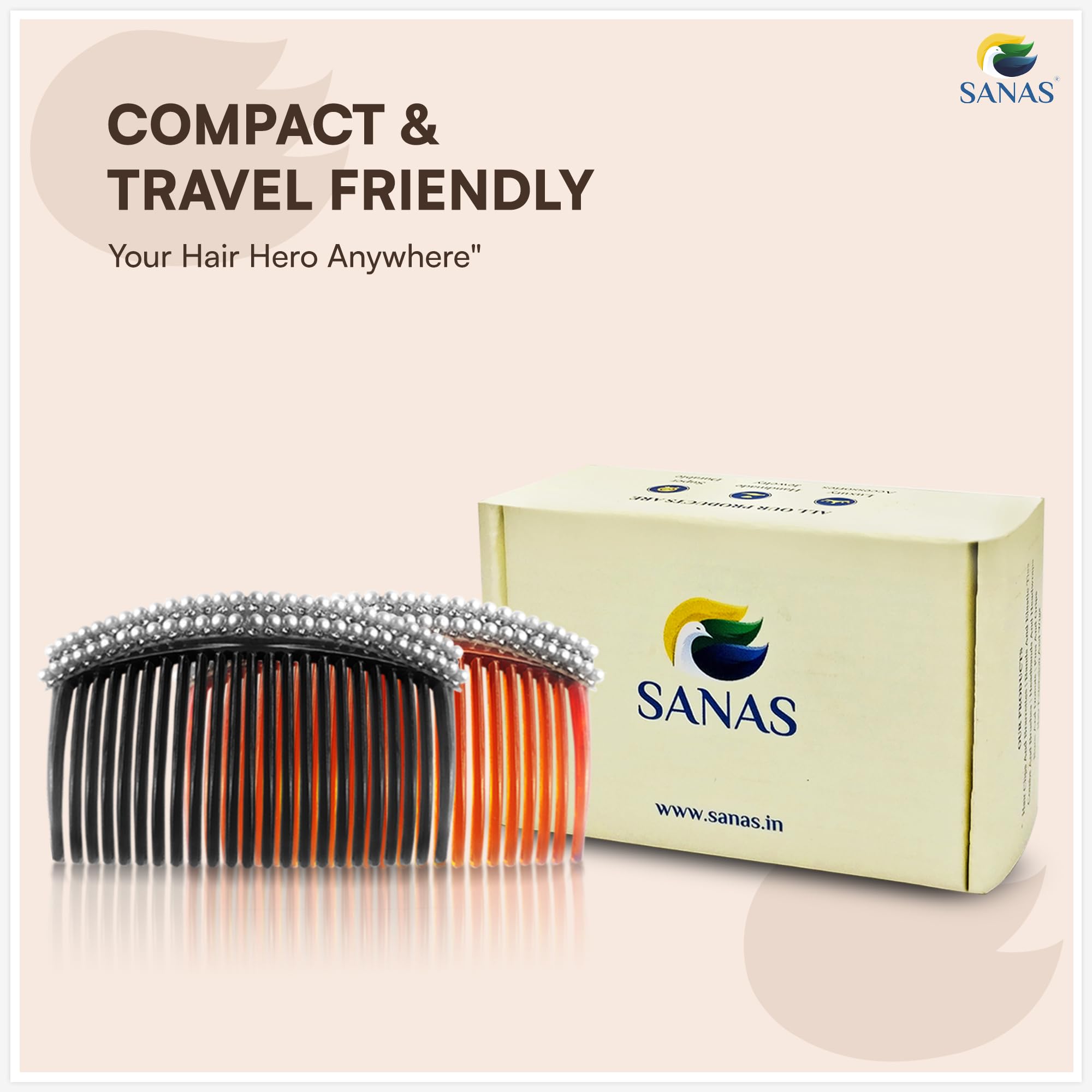 Sanas French Comb Clips For Hair For Women (3Pcs) Plastic Hair Accessories For Woman Comb Clips For Hair Slides For Women Stylish French Side Comb Set Juda Accessories For Woman (3Pcs)(Trendy 3 Shade) 3