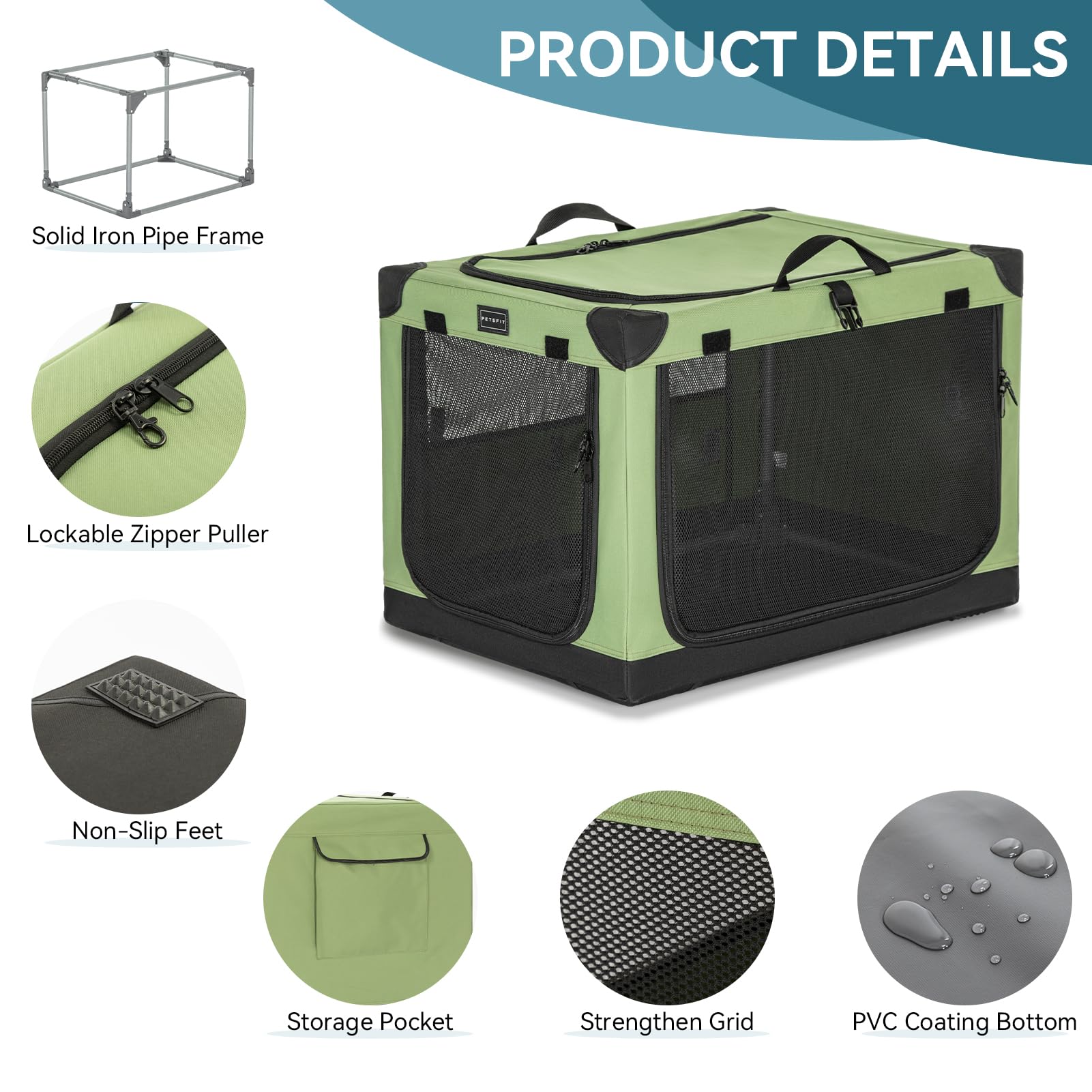 Snapklik.com : 24 Inch Soft Sided Dog Crate, Adjustable Fabric Cover By ... - Adjustable Soft-Sided Dog Crate For Hurdle-Free