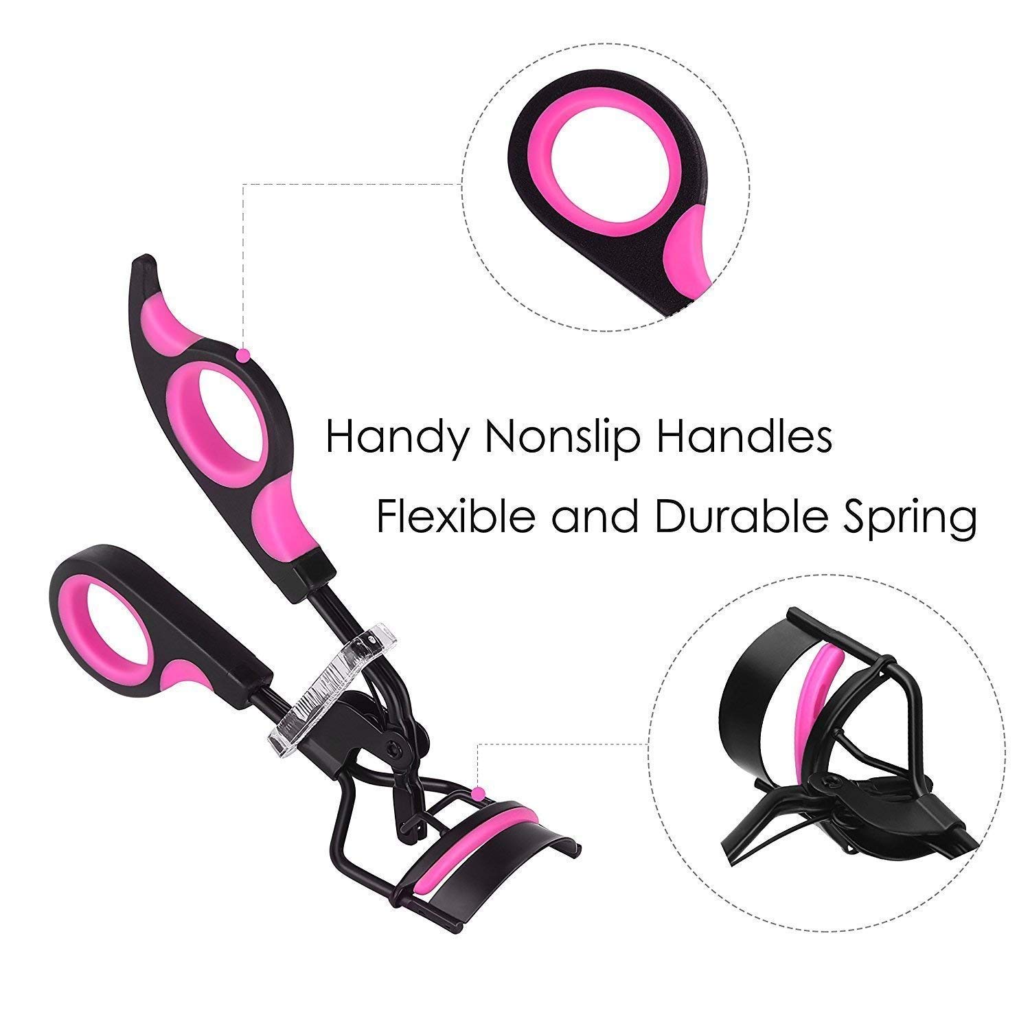 Eyelash Curler, Rizador de Pestañas, Rizador de pestañas sin dolor Sin diseño de pellizco, con almohadillas de repuesto de 10 pieza, Se adapta a todas