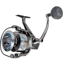 Quantum Benchmark Spinning Fishing Reel, 5+1 Bearings, Aluminum Frame, SEALOQ 6 Protection, GEARTEQ Machined Gears, CFX200 Carbon Fiber Drag, Silver/Blue