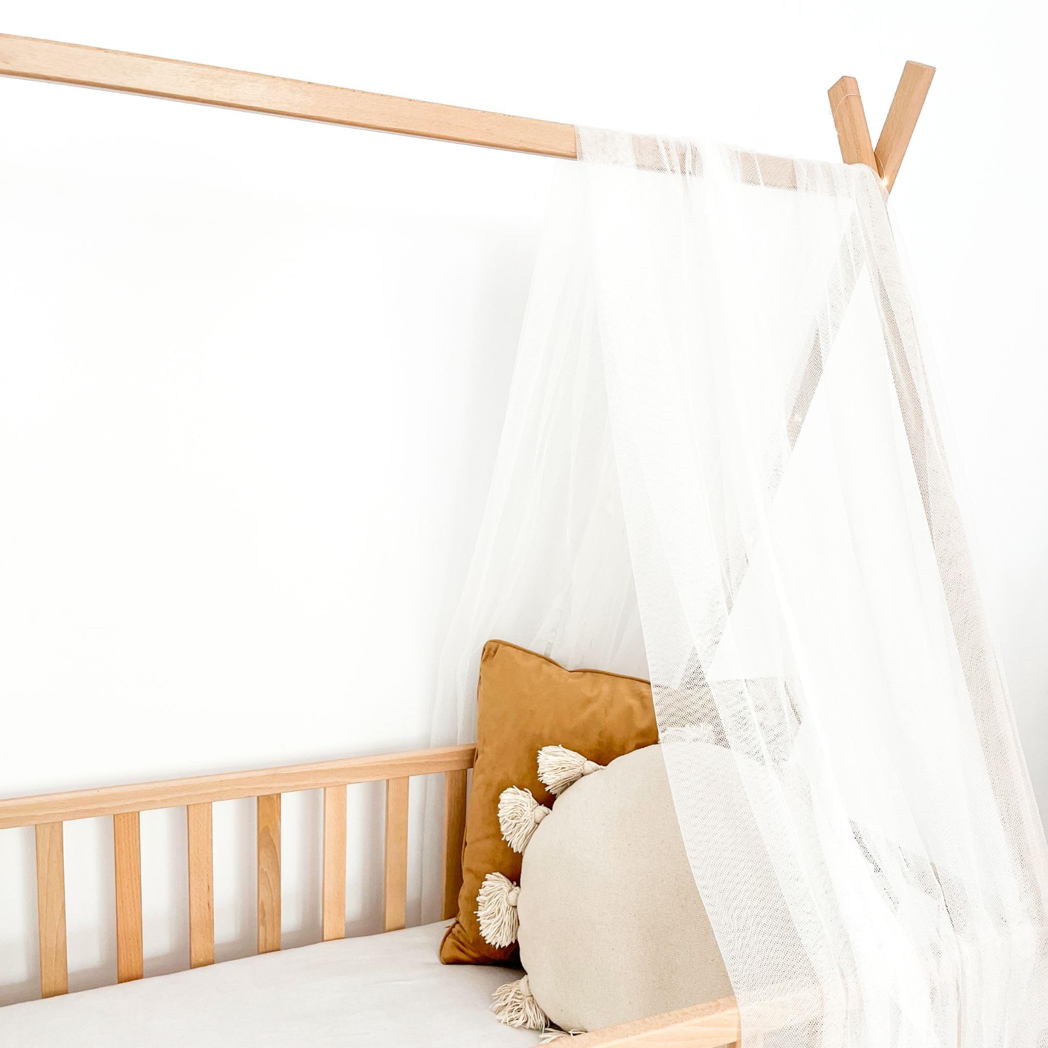 ATB - Lit Bébé Evolutif 120x60 - Convertible Bois Naturel - Design Enfant - Tipi - 60x120 Dimension - Lits pour Chambre Enfant - Mobilier