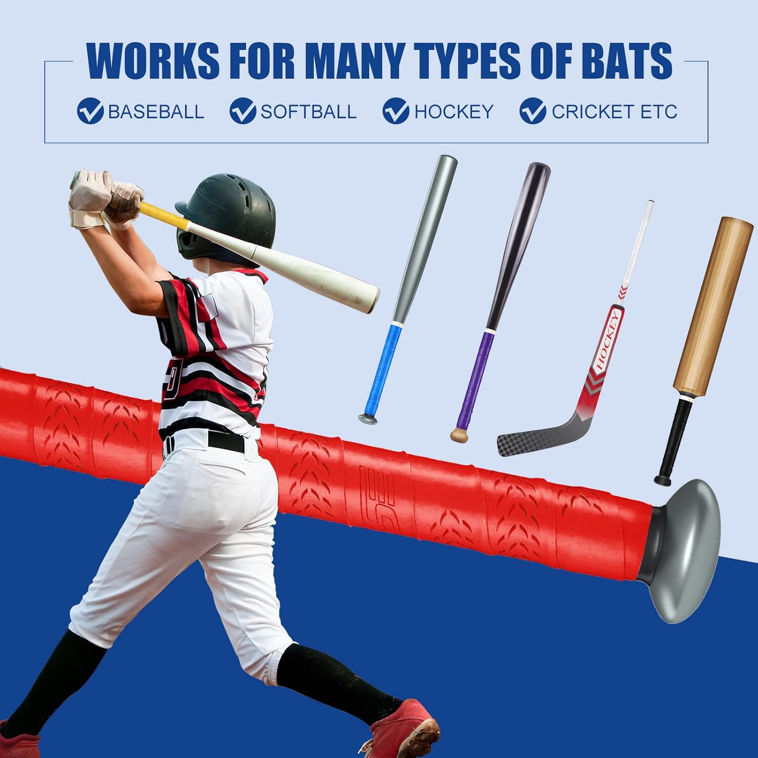 Sosation 12 Rolls Bat Grip Tape Comfortable and Soft Full Adhesive Baseball Softball Precut Batting Grip Tape Replacement for Sports