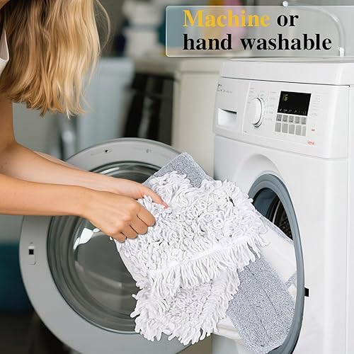 Miniatura 8 de Masthome Trapeador comercial de 36 pulgadas, trapeador industrial resistente con 3 almohadillas de microfibra, trapeador grande ajustable de 60