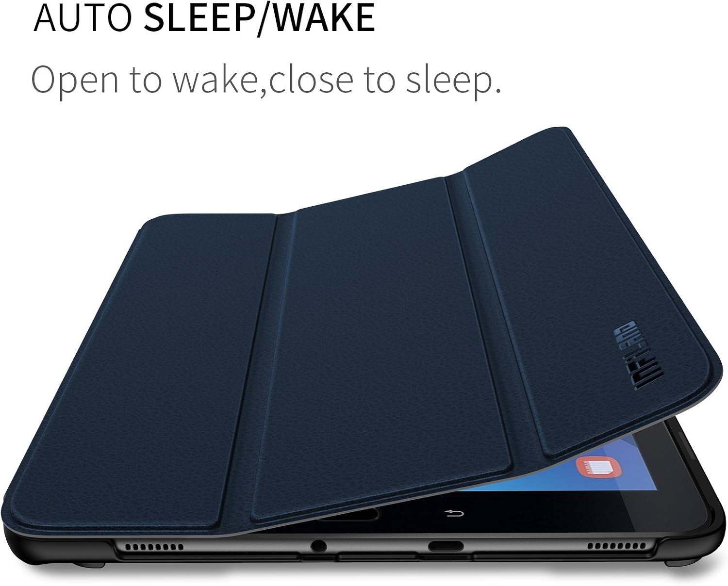 INFILAND Samsung Galaxy Tab S3 9.7 Case, Slim Tri-Fold Shell Cover with S Pen Protective Holder for Galaxy Tab S3 9.7-Inch Tablet SM-T820/ T825/ T827 2017 Release Auto Wake/Sleep, Navy
