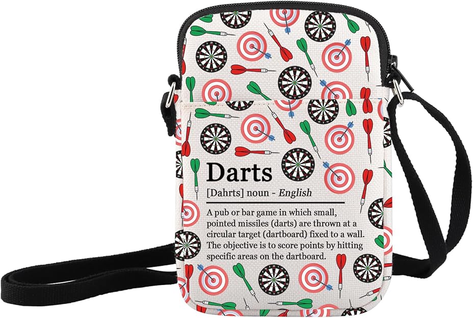 JXGZSO Dart Definition Crossbody Bag Funny Darts Gift Darts Player Gift