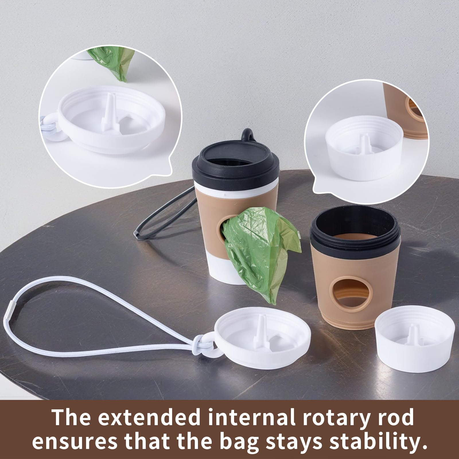 SLSON Coffee Cup Dog Poop Bag Holder 2 Pack - Image 4