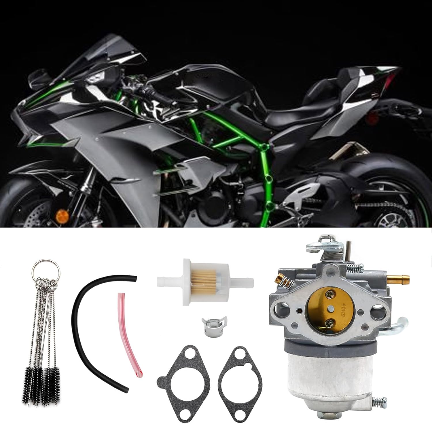 SYOWADA FB460V Carburetor Replacement for Kawasaki 4 Stroke Engine 15003-2796 15003-2777 Carb With Gasket Fuel Filter & Carbon Dirt Jet Cleaner Tool Kit
