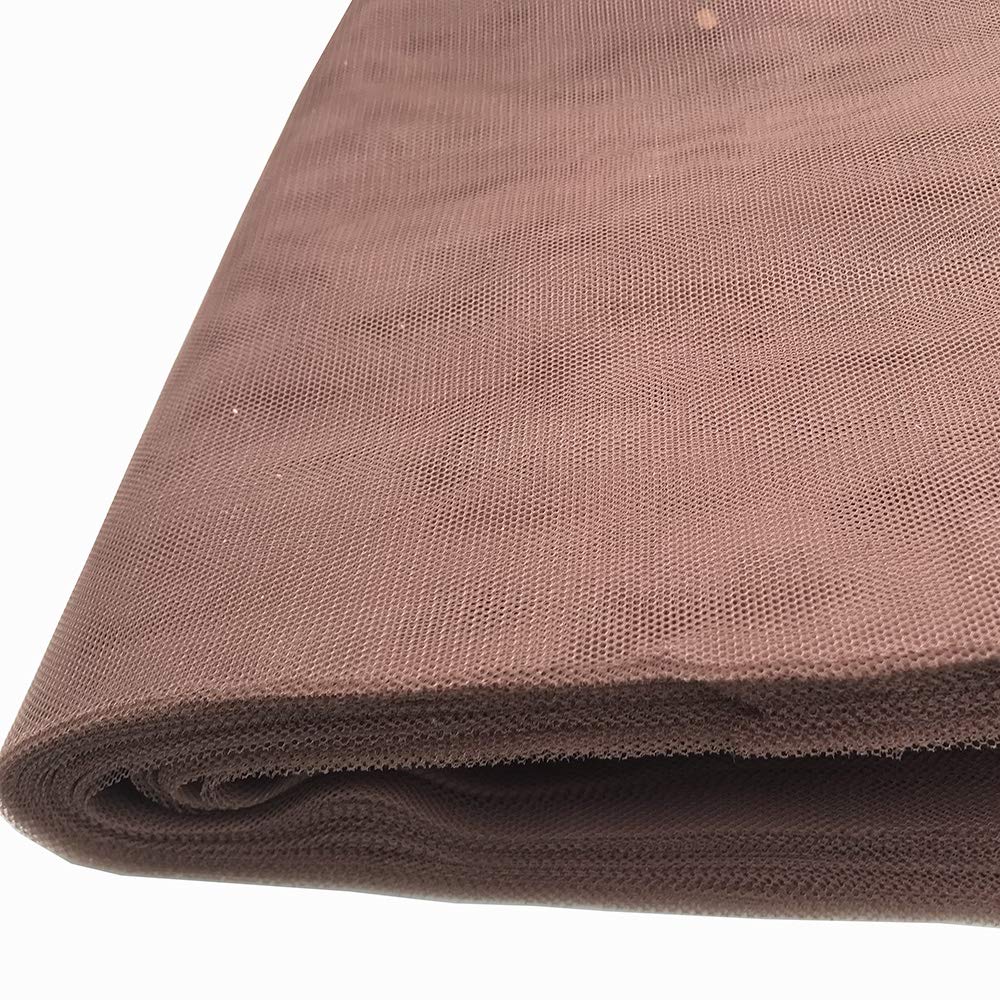 Furun 12 Yard Lace Net Material for Wigs Making & Repair Wig Caps Closures and Frontals Foundation Wig Accessories 43inchx18inch (Brown)