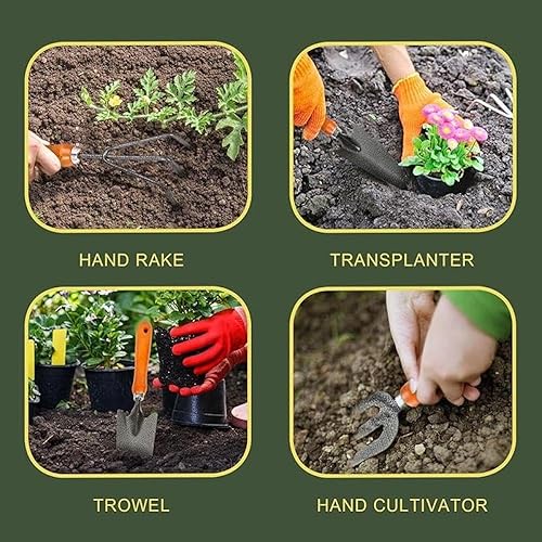 Miniatura 5 de Juego de herramientas de jardín de alta calidad, kit resistente de 11 piezas con bolsa de almacenamiento, guantes y asas ergonómicas para plantar,