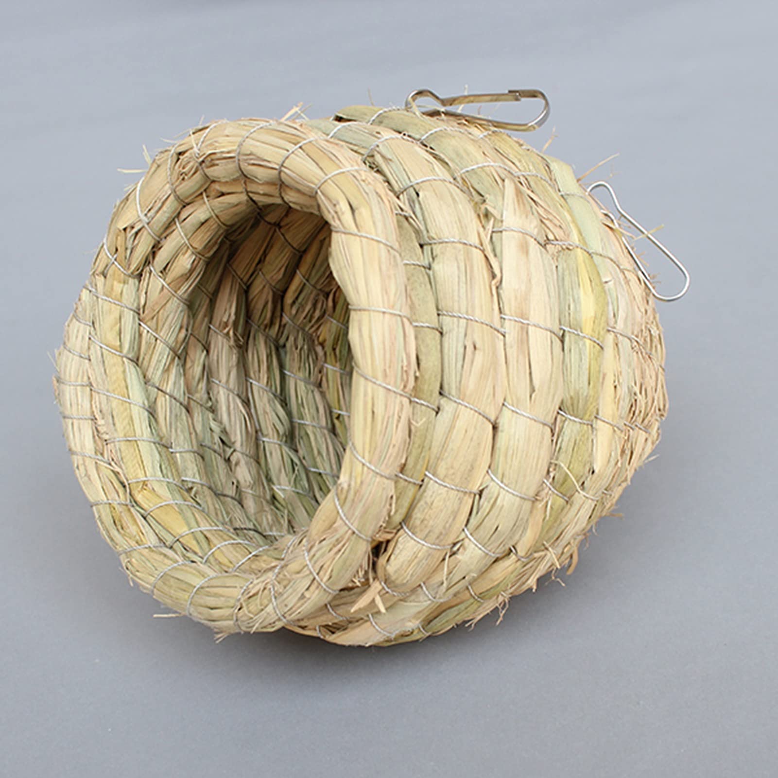Nido de pájaro de Fibra Natural, un Lugar de cría y Descanso de pájaros puramente Hecho a Mano, Adecuado para Jaula de pájaros de peonía de Piel de Tigre Loro (tamaño: 5.9 x 6.7 in)