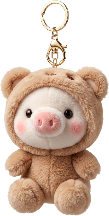 Llavero de Puerquito de Peluche, 11 cm