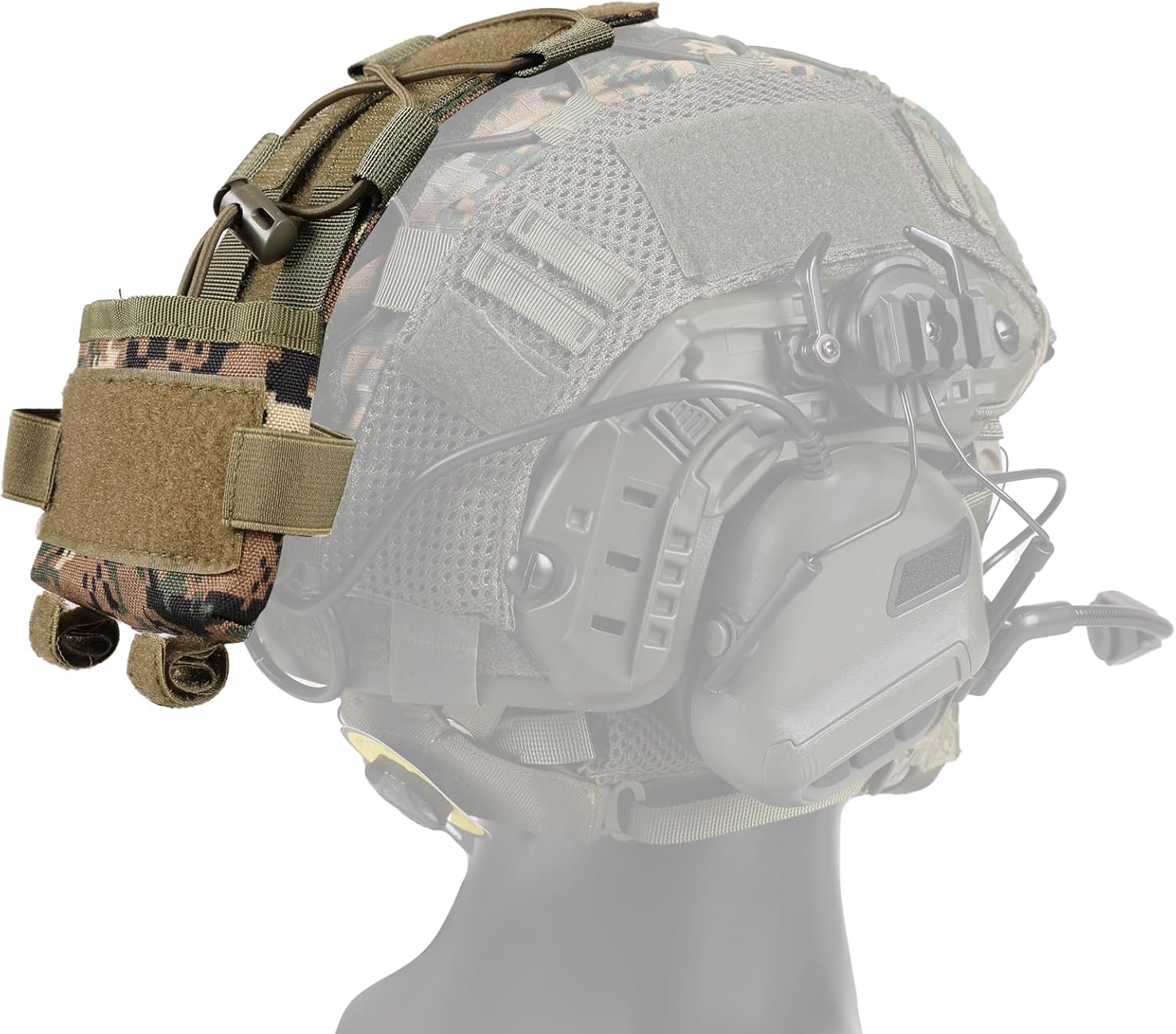 Tactical Helmet with Headset,4in1 Upgraded Adjustable with Helmet Cover for Airsoft Cosplay Military Tactical Gear - Image 6