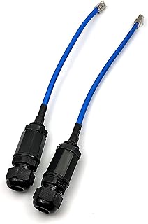 DEVMO 2PCS M20 RJ45 Waterproof Cat5/5e/6 8P8C Connector IP67 Ethernet LAN Cable Connector Double Head with Shield Cat6 Network Cable Outdoor LAN Coupler Adapter Male to Female