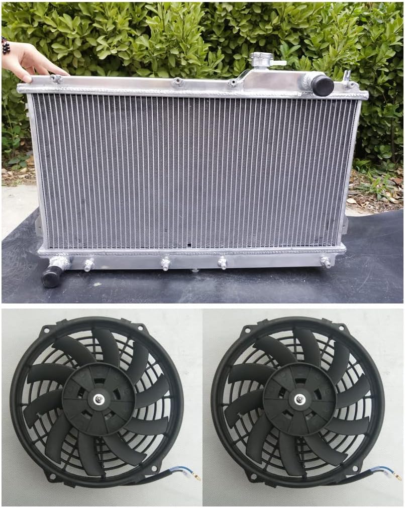 Alloy Aluminum Radiator + Fans For 1990-1997 1991 1992 1993 1994 1995 1996 Mazda MX5 Miata MX5 MT