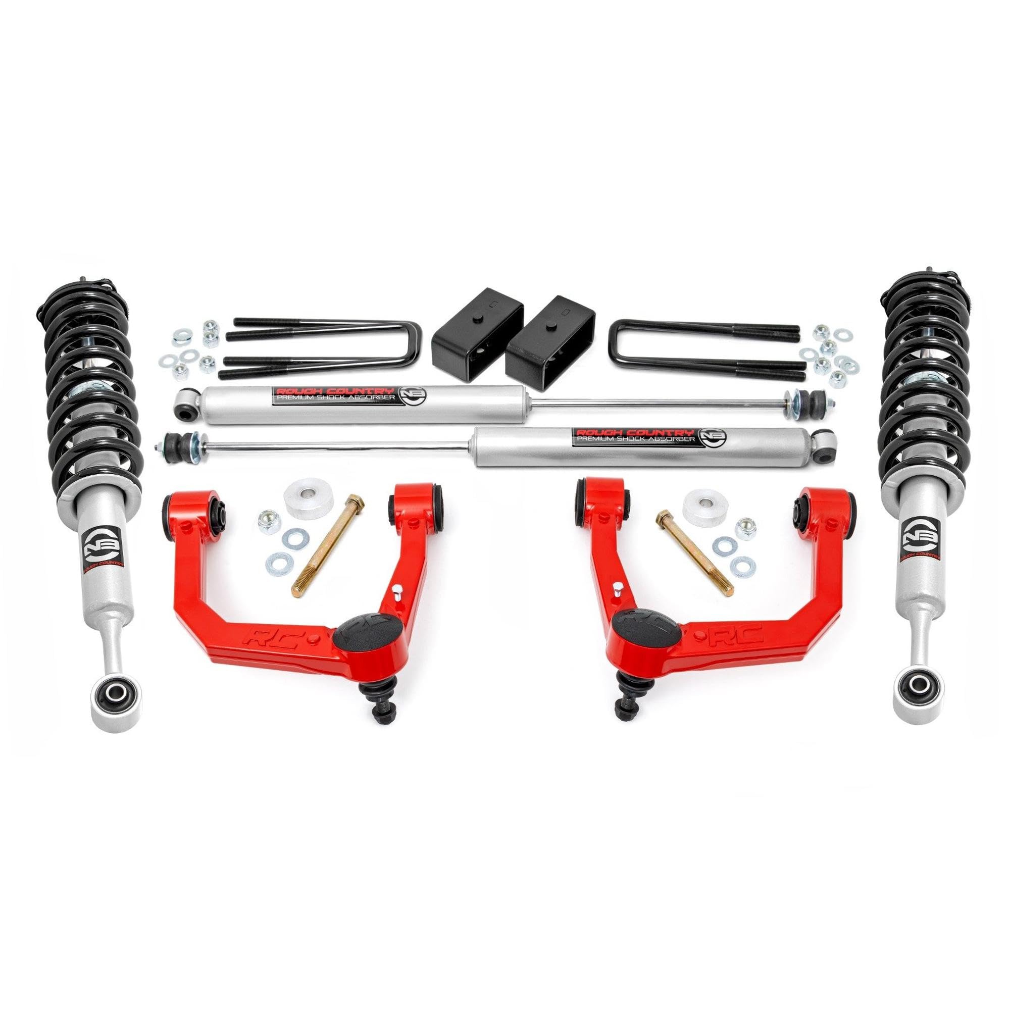 Photo 1 of *** PARTIAL SET/MISSING UNKNOWN PARTS***Rough Country 3.5" Bolt-On Lift Kit w/N3 Struts for 2005-2023 Tacoma - 74231RED
