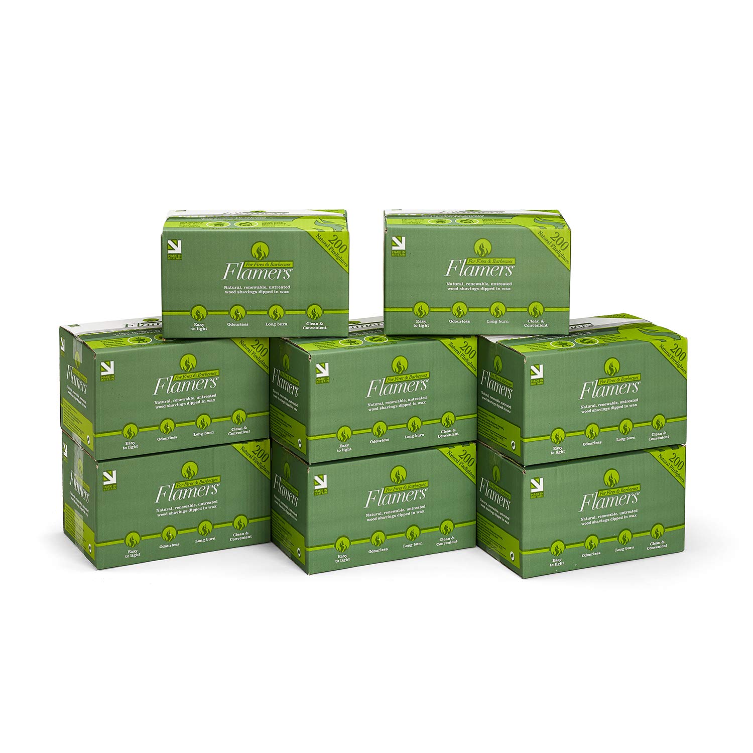 Flamers Firelighters - 50 Units Natural Fire Lighters for Wood Burner Firepit Bbq Pizza Oven Fireplace Chimenea Barbecue Fire Starter - Firestarter for Kiln Dried Kindling Log Coal Charcoal Briquette — view 15