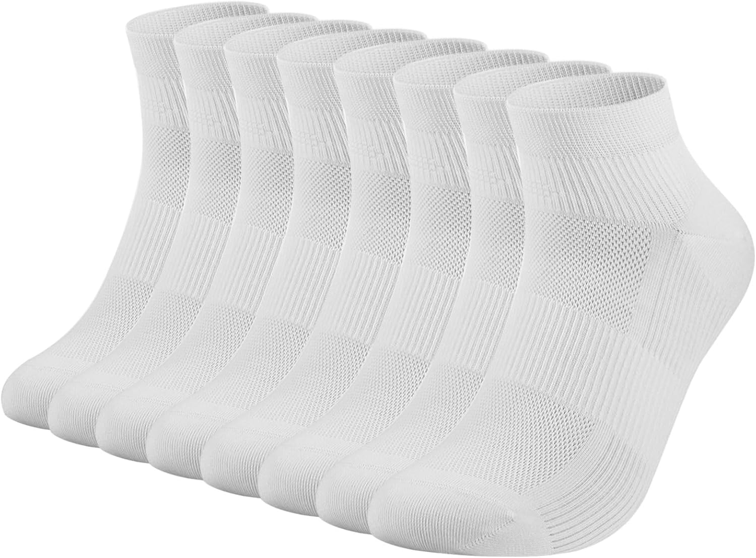 Women's White Cotton Ankle Socks, Comfort Breathable Socks(Pack of 4)5-7,7-9