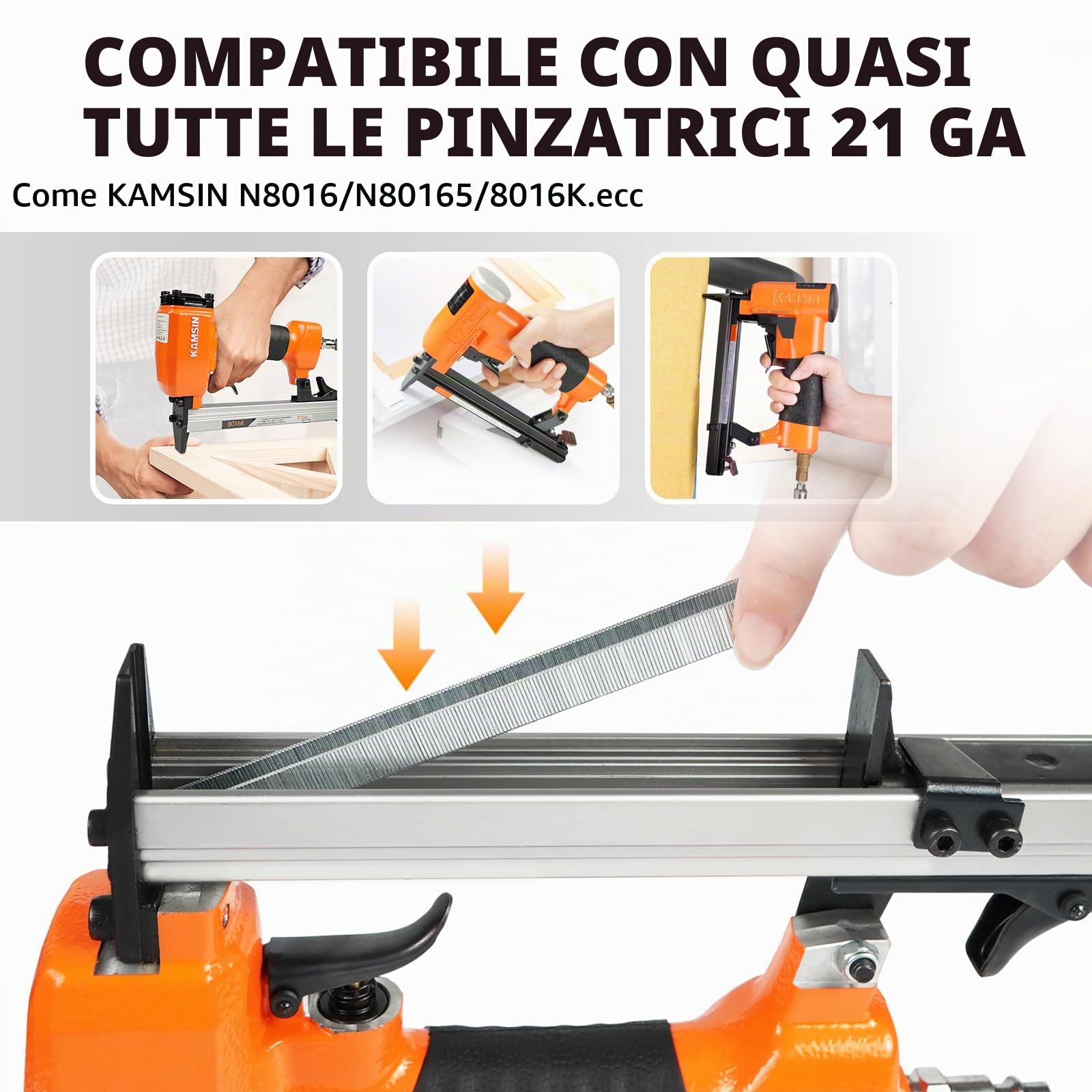 KIMSING Punti per tappezzeria zincati a corona da 12,8 mm, calibro 21, 1/2" (12,8 mm), serie 80, lunghezza della gamba (10 mm), graffette per pinzatrice pneumatica | Zincate anticorrosione, superficie liscia meno inceppamenti, per serie 80 pinzatrici pneu