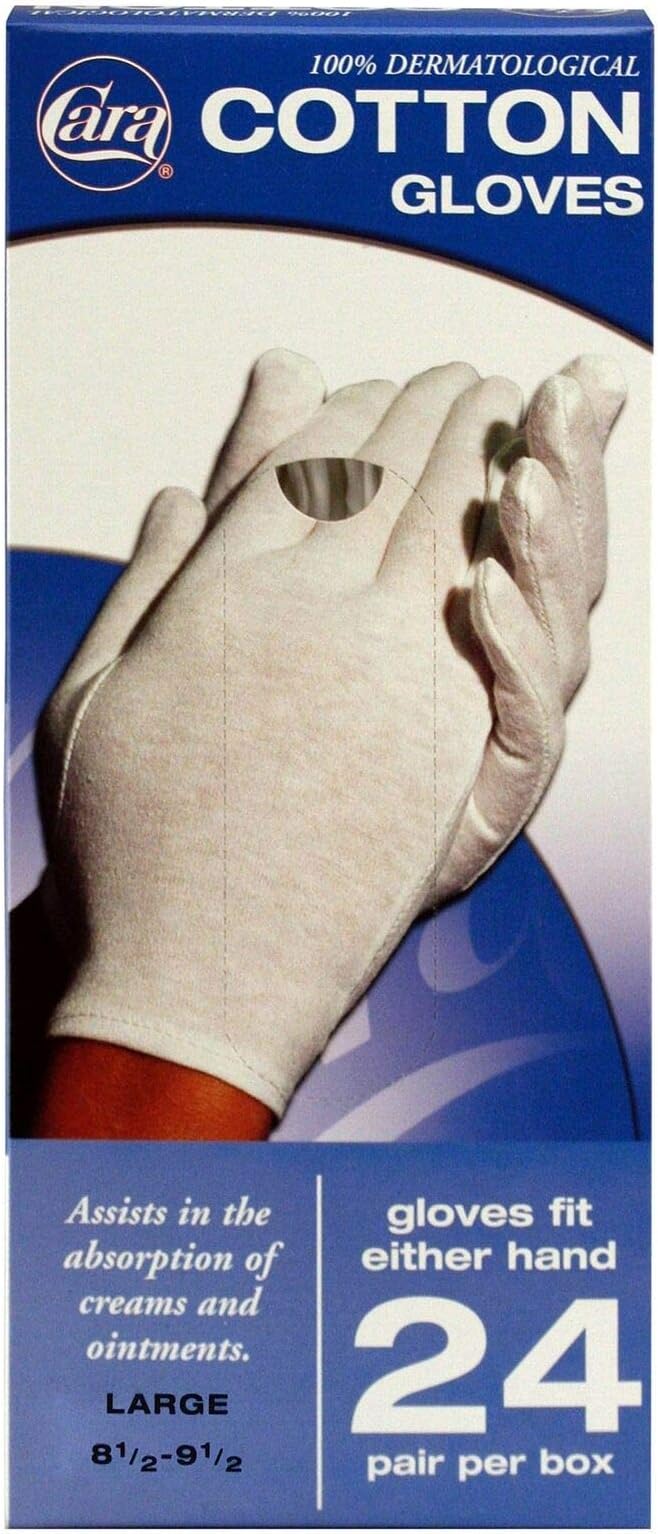 Guantes De Algodon Eczema Hidratante, Extra Grande, 24 Pair