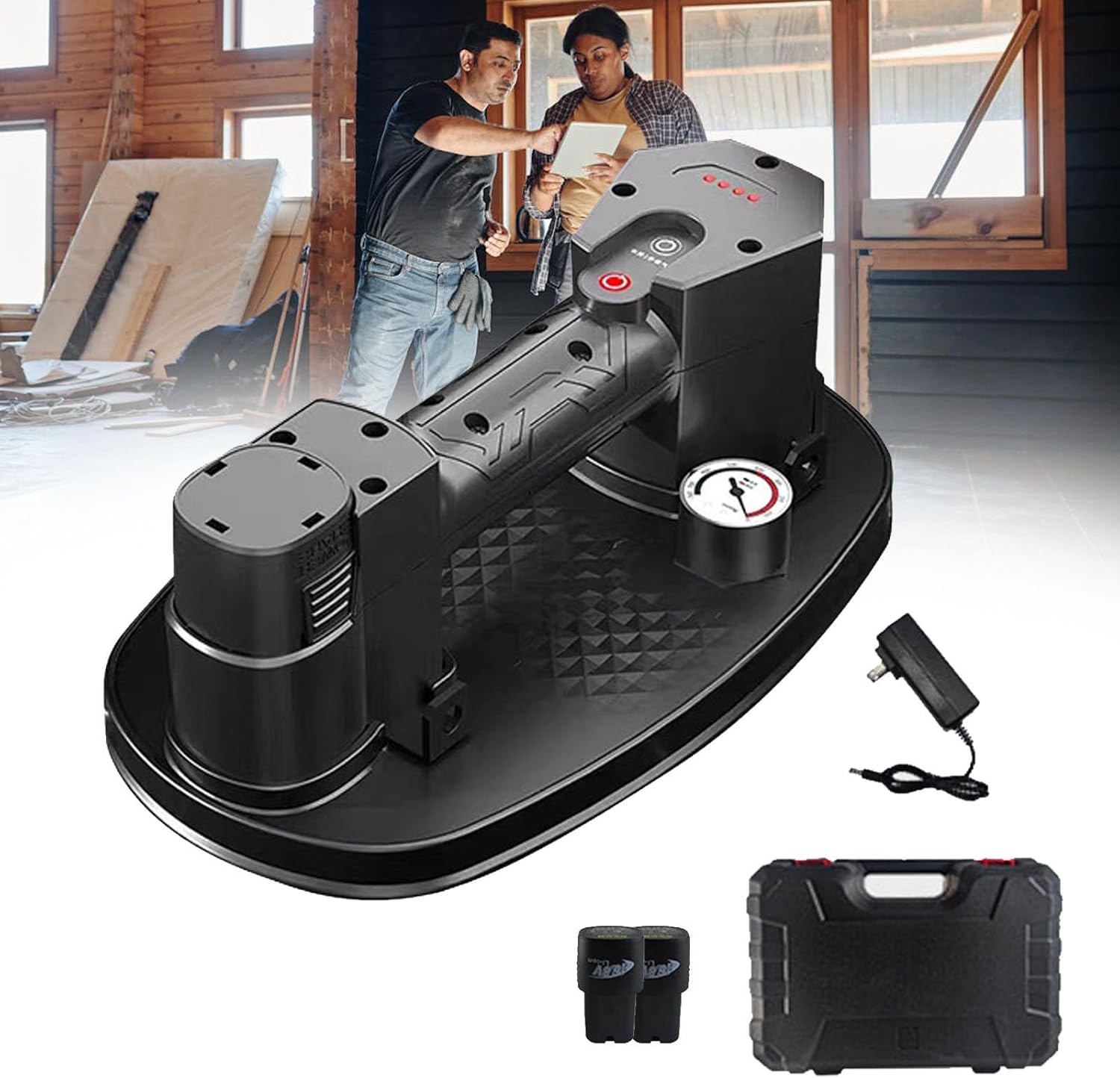 Portable Tile Installation Tool, Vacuum Suction Cup Vibrator, Automatic Suction System, Intelligent Electric Suction Cup, One Button Adsorption, 3 Hours Charging Can Last A Week