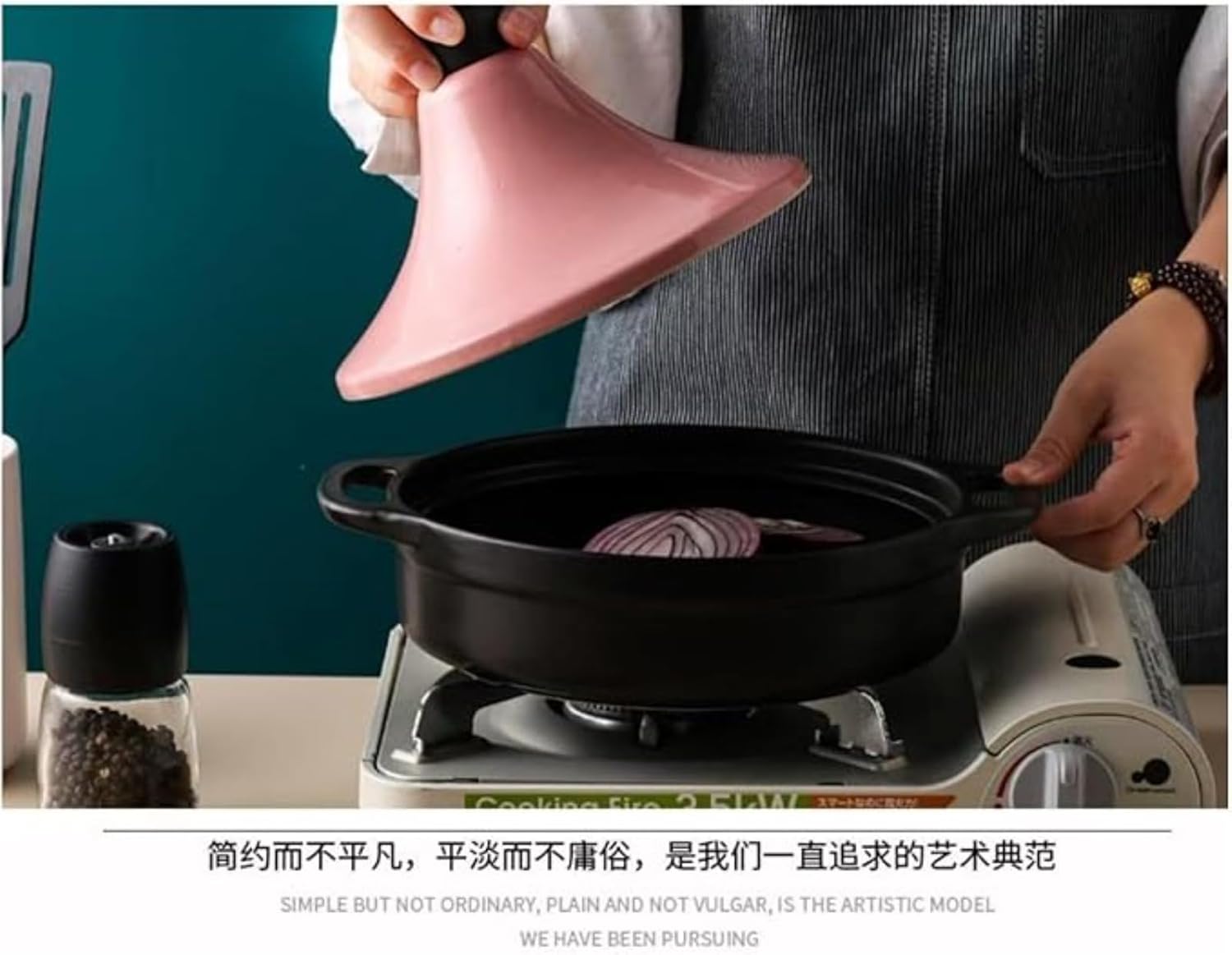Ceramic Tagine Cooking Pot Cookware with Ceramic Lid, Finest Cookware Enameled Cooking Pot