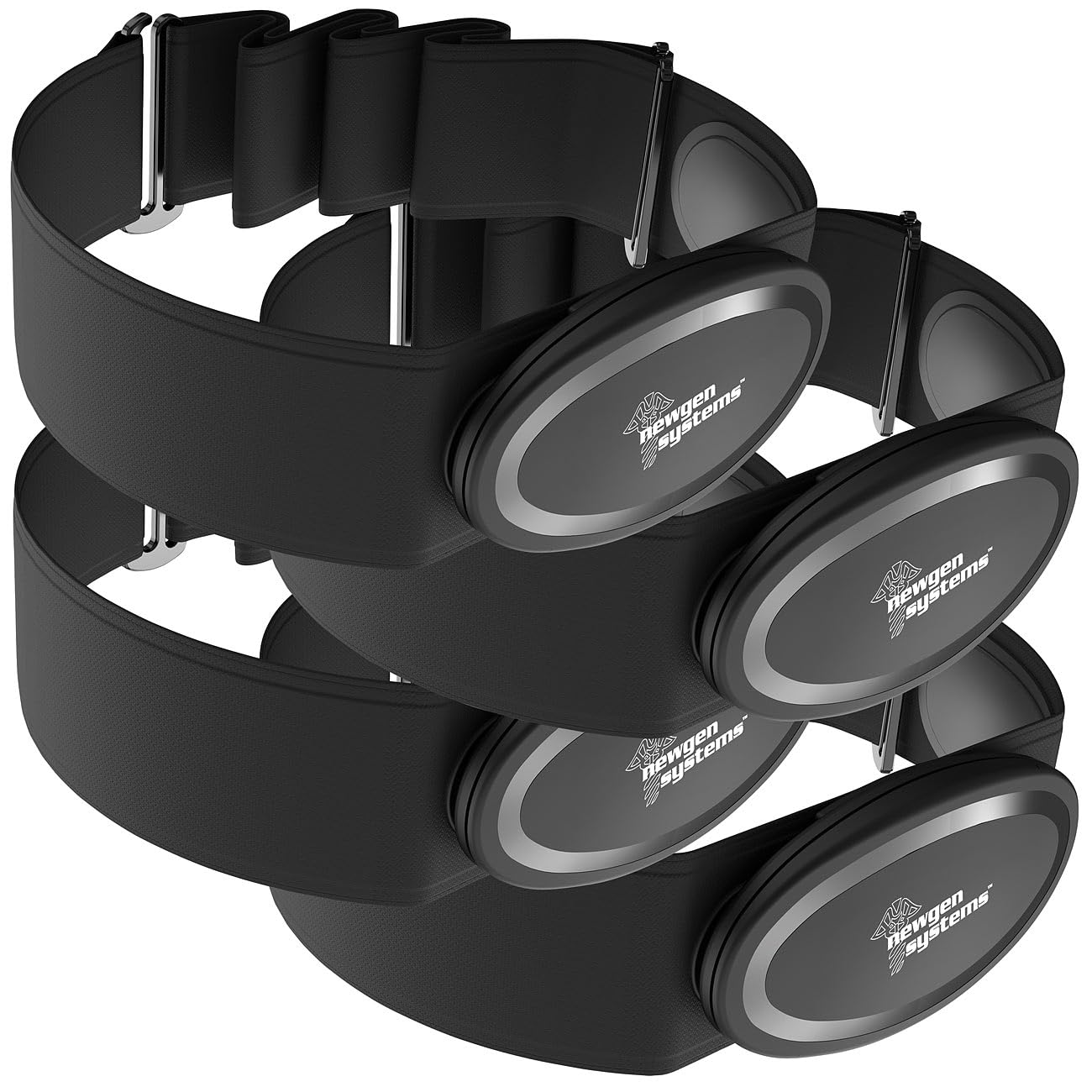 Newgen Medicals Pulsmessergurt: 4er Smarter Brustgurt mit Herzfrequenz-Sensor, ANT+ und Bluetooth (Herzfrequenzsensor, Bluetooth, Herzfrequenzmesser-Brustband)