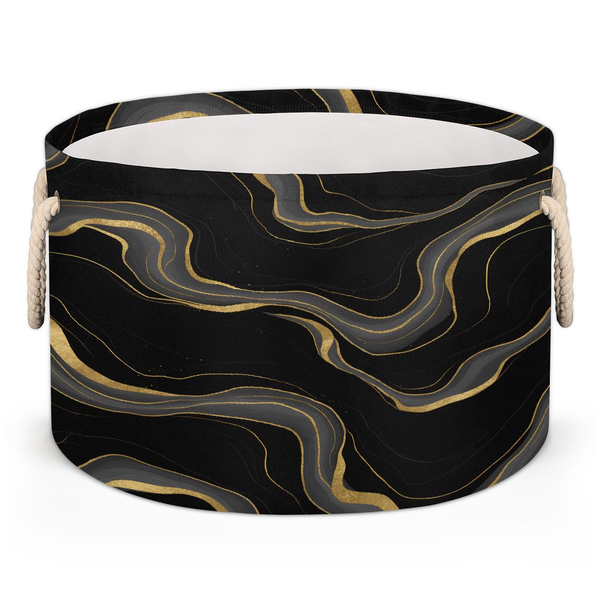 Panier à linge pliable marbre noir pour ranger les jouets d'enfant