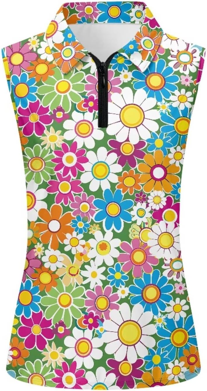 YEXIATODO Golf Sleeveless Tops for Women Racerback Summer Clothing Athletic Polo Golf Outfits Tennis Tank Top,XS-2XL