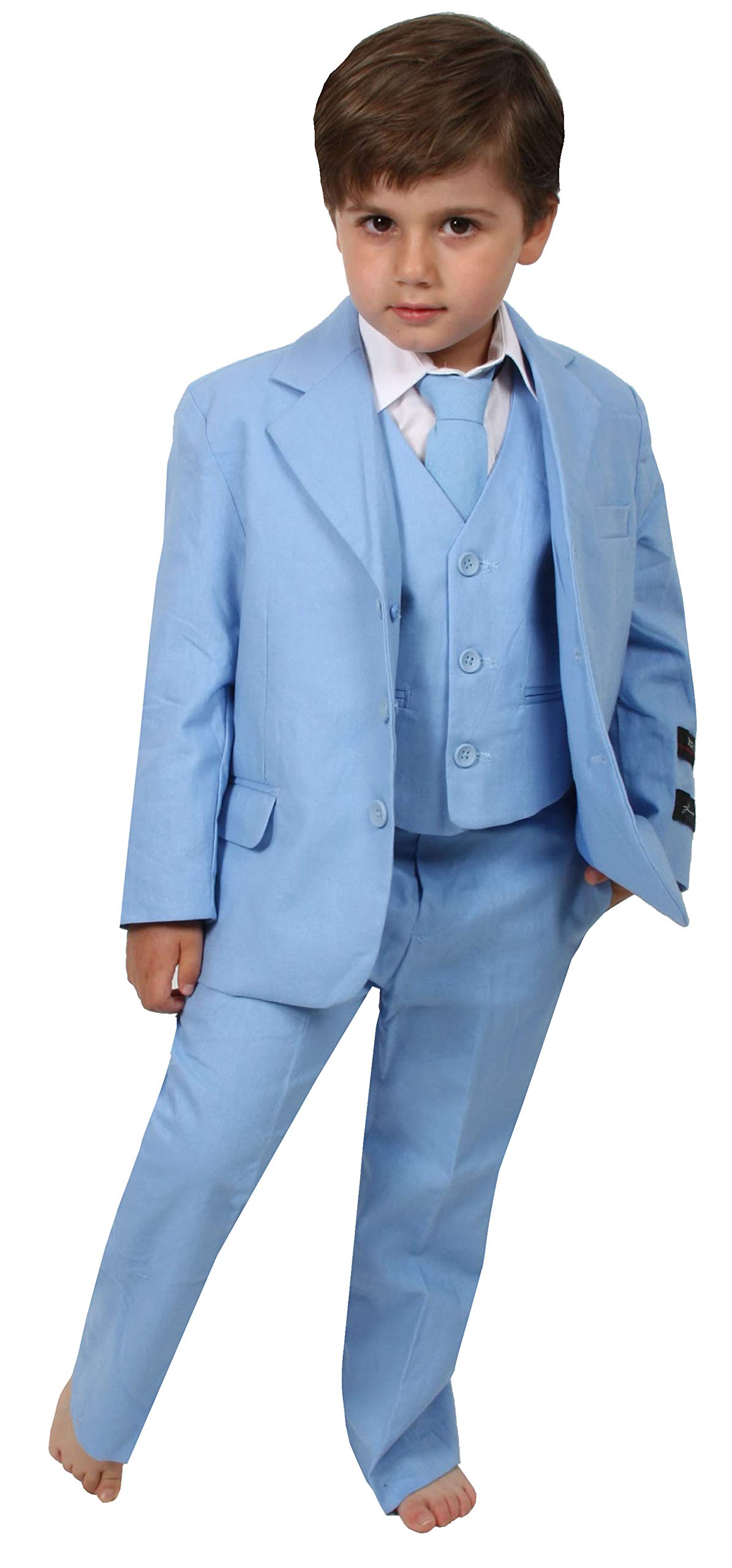 Johnnie Lene Boys Cotton/Linen Sky Blue Summer Suit from Baby to Teen