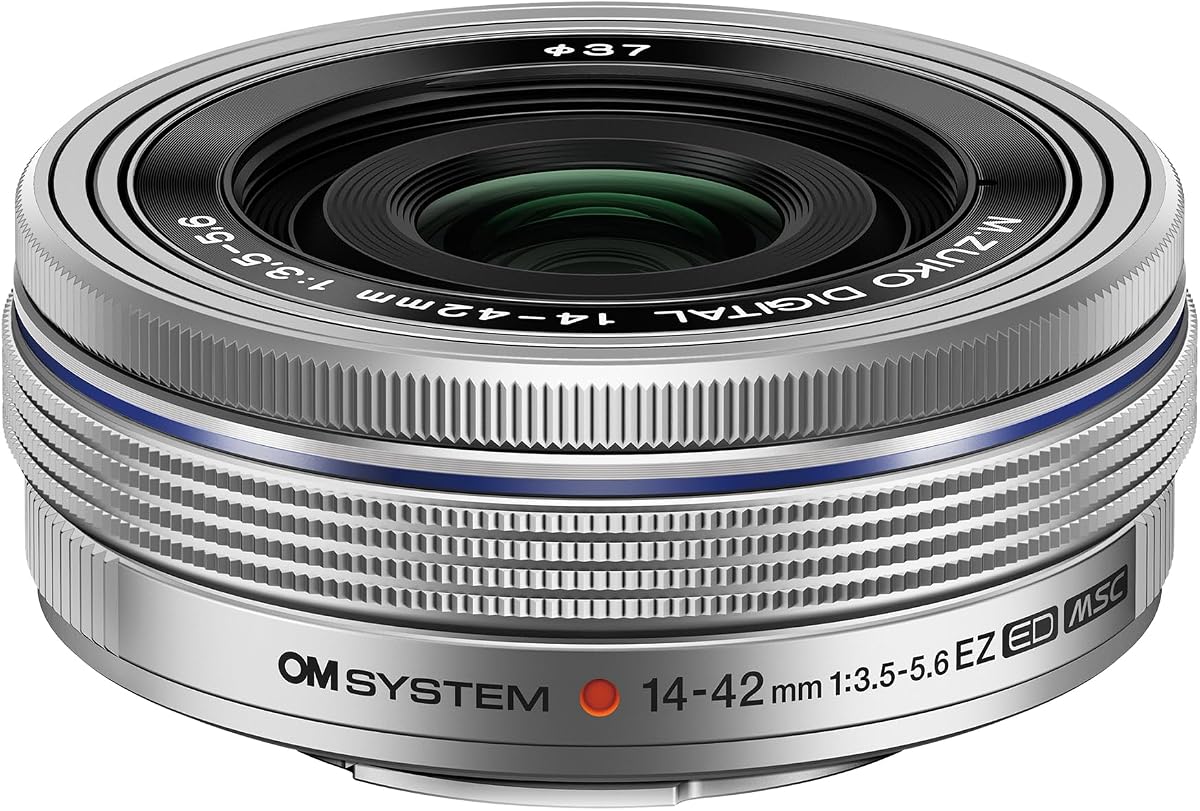 Olympus M.Zuiko Digital 14-42mm F3.5-5.6 EZ Silver for Micro Four Thirds System Camera, Compact 3X Zoom Lens | Compact 3X Zoom Lens, Micro Four Thirds Camera