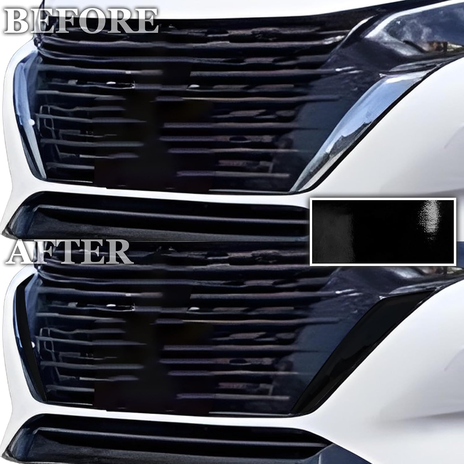 BOGAR TECH DESIGNS for Nissan Sentra 2024-2025 Front Chrome Delete – Precut Vinyl Overlay Kit, Gloss Black Blackout Trim