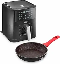 ICHEF Polishop Fritadeira Elétrica Airfryer Smart Vision 6L (110 Volts) e Panela Home Vermelha Saute Petit 20cm
