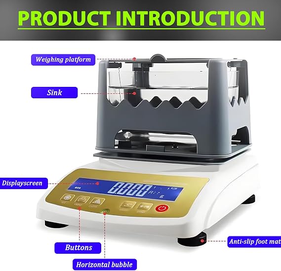 Digital Electronic Gold Purity Tester, High Precision Gold Testing Analyzer Machine Precious Metal Verifier Gold Density Tester, Performs Non-Destructive Testing XF-220K