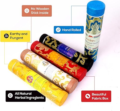 Miniatura 5 de Incienso tibetano: eleva tu meditación con 150 varillas, 5 fragancias divinas, 8 pulgadas de longitud. Cultiva la serenidad y la conexión espiritual