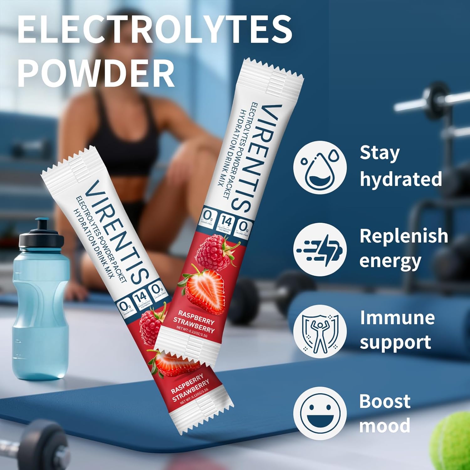 16 Sticks Electrolytes Powder Packets Sugar Free Hydration Packets, Liquid Daily IV Electrolyte Drink Mix for Rehydration with 8 Electrolytes & 6 Vitamins, 0 Calorie, Low Sodium - Image 5