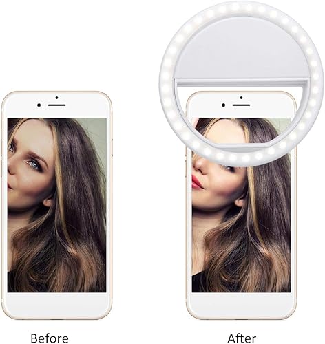 Miniatura 2 de kuweot Luz de llenado de anillo de 36 LED, 5600K 3 niveles de luz regulable para selfies, luz de relleno para tabletas de teléfono móvil, fotos de