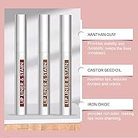 Vista 4 de 3 delineadores de labios, lápiz labial líquido mate, brillo de labios nude, impermeable, tinte de labios, taza antiadherente, lápiz labial