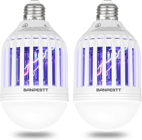 BANPESTT - Bombilla 2 en 1 para matar mosquitos para interiores, trampa para mosquitos y mosquitos, matamoscas eléctrico y atrapador de insectos