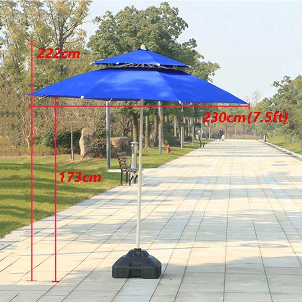 Parasol ogrodowy, Parasol ogrodowy ze stali poliestrowej | Parasol uchylny o długości 230 cm z przyciskiem: do użytku na kempingu na plaży na świeżym powietrzu