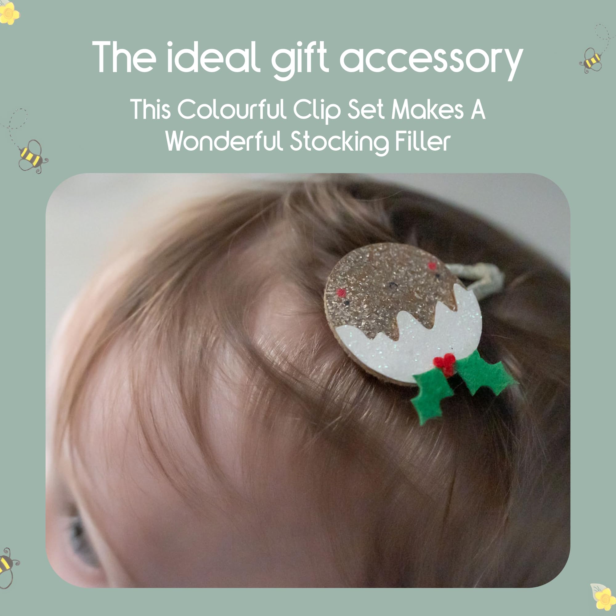 4pcs Christmas Hair Clips Set, Holiday Hair Accessories for Girls and Kids Cute Xmas Hair Clips, Reindeer Hairpin - Image 4