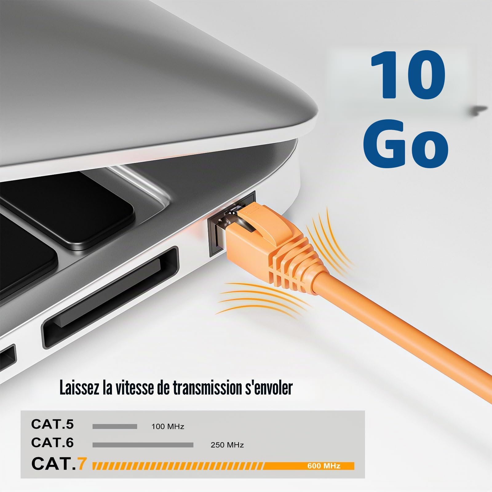 FGB Lot de 100 connecteurs RJ45 CAT 7 CAT 6A 10 Gbps - Connecteurs réseau Pass-Through et blindés - Plaqué or 50 μ - Fiche LAN pour câble de pose AWG23 POE