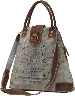 Upcycled Gerster Shoulder Bag - Measures 16 inches wide by 15 inches high by 6 inches deep - Runs Large