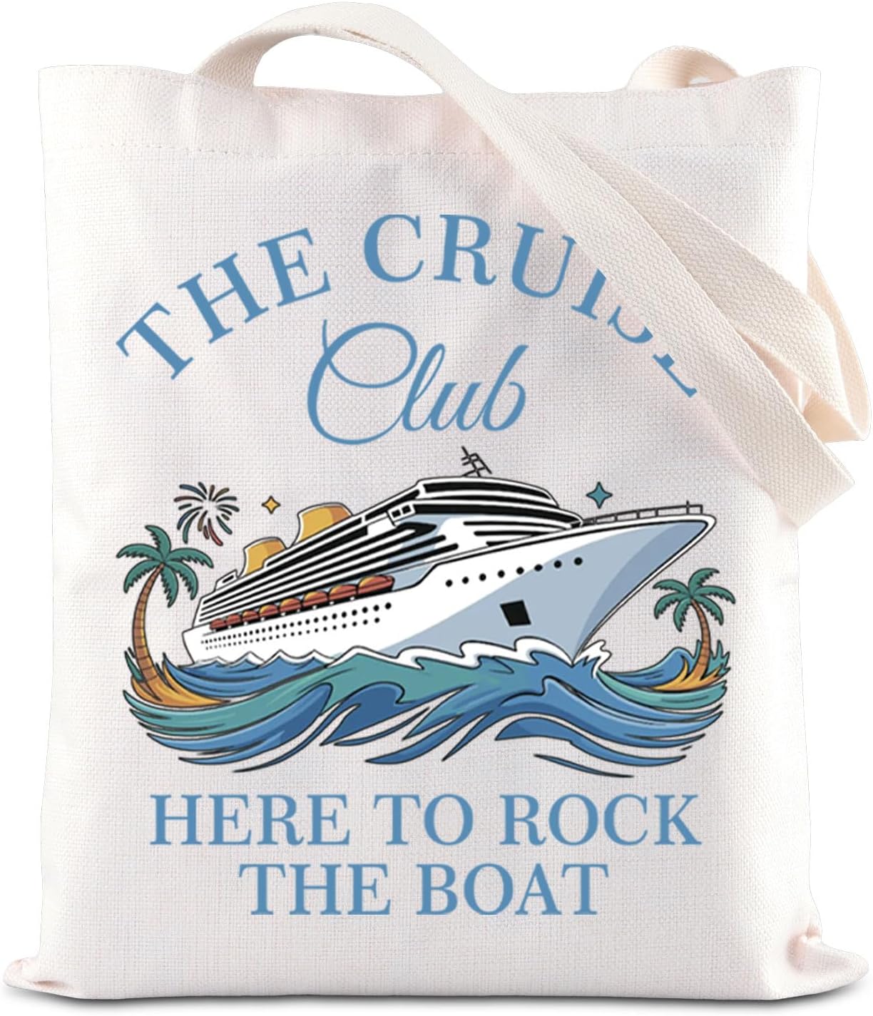 KUIYAI Cruising Boating Tote Bag Cruise Ship Nautical Party Gift The Cruise Club Here To Rock The Boat Hangbag