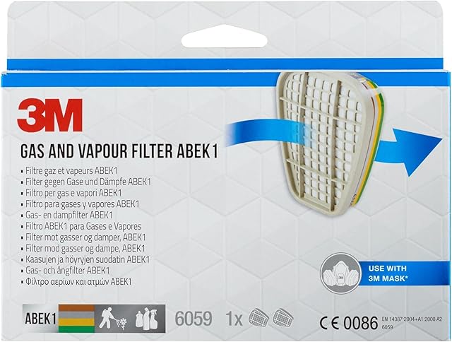 3M 6059PRO1 Filter Against Gases and Vapours ABEK1, White