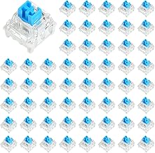 Cobee Pack of 54 Transparent Blue Axis Switches, Mechanical Keyboard Switches, 3-Pin Keyboard, Dustproof Switch, Replacement Key Switch, Replacement Switch for Mechanical Keyboard