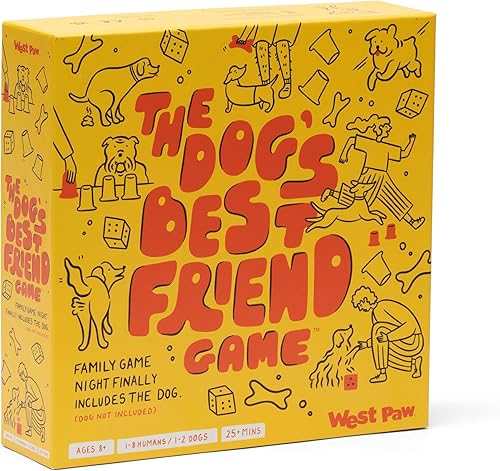 WEST PAW Dog's Best Friend Game - Divertido juego familiar para niños y adultos - Tarjetas de consejos de tablero, desafío y entrenamiento de perros