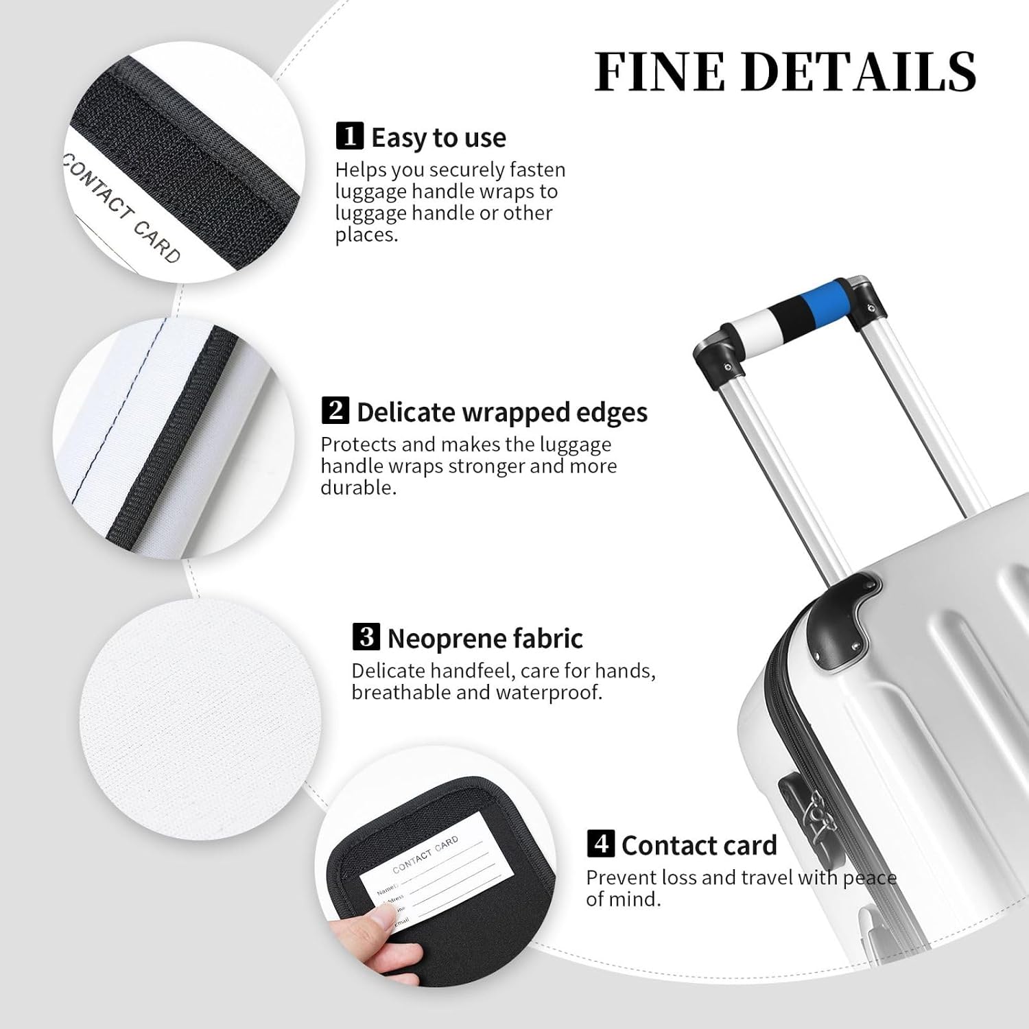 Flag of Estonia Print 2 Pack Luggage Handle Wrap for Suitcase, Comfort Soft Handle Covers, Luggage Accessories