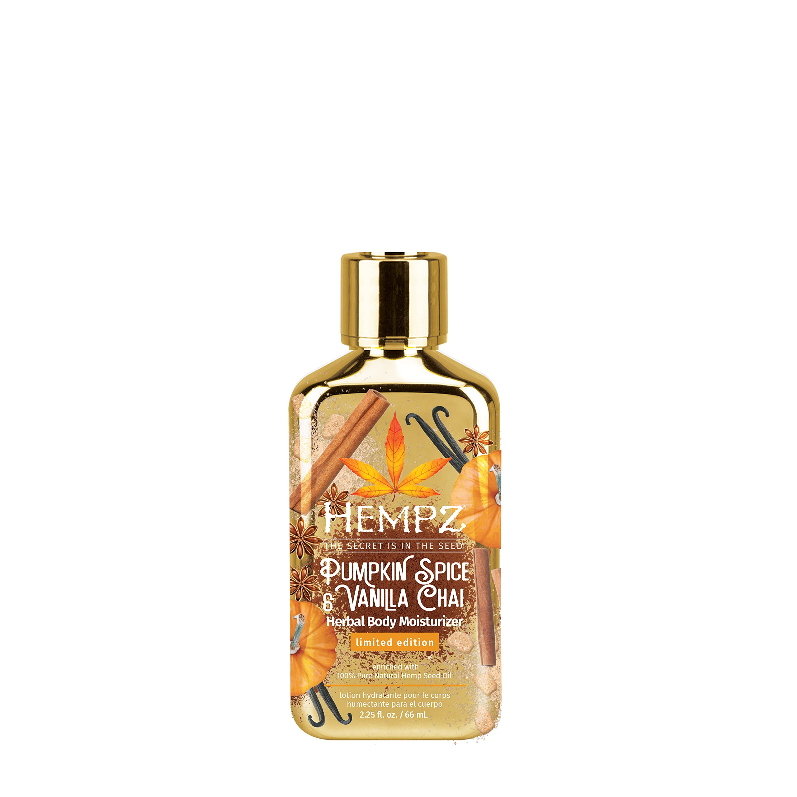HEMPZ Body Lotion Limited Edition - Pumpkin Spice & Vanilla Chai Daily Moisturizing Cream, Shea Butter Hand and Body Moisturizer - Hemp Lotion - Skin